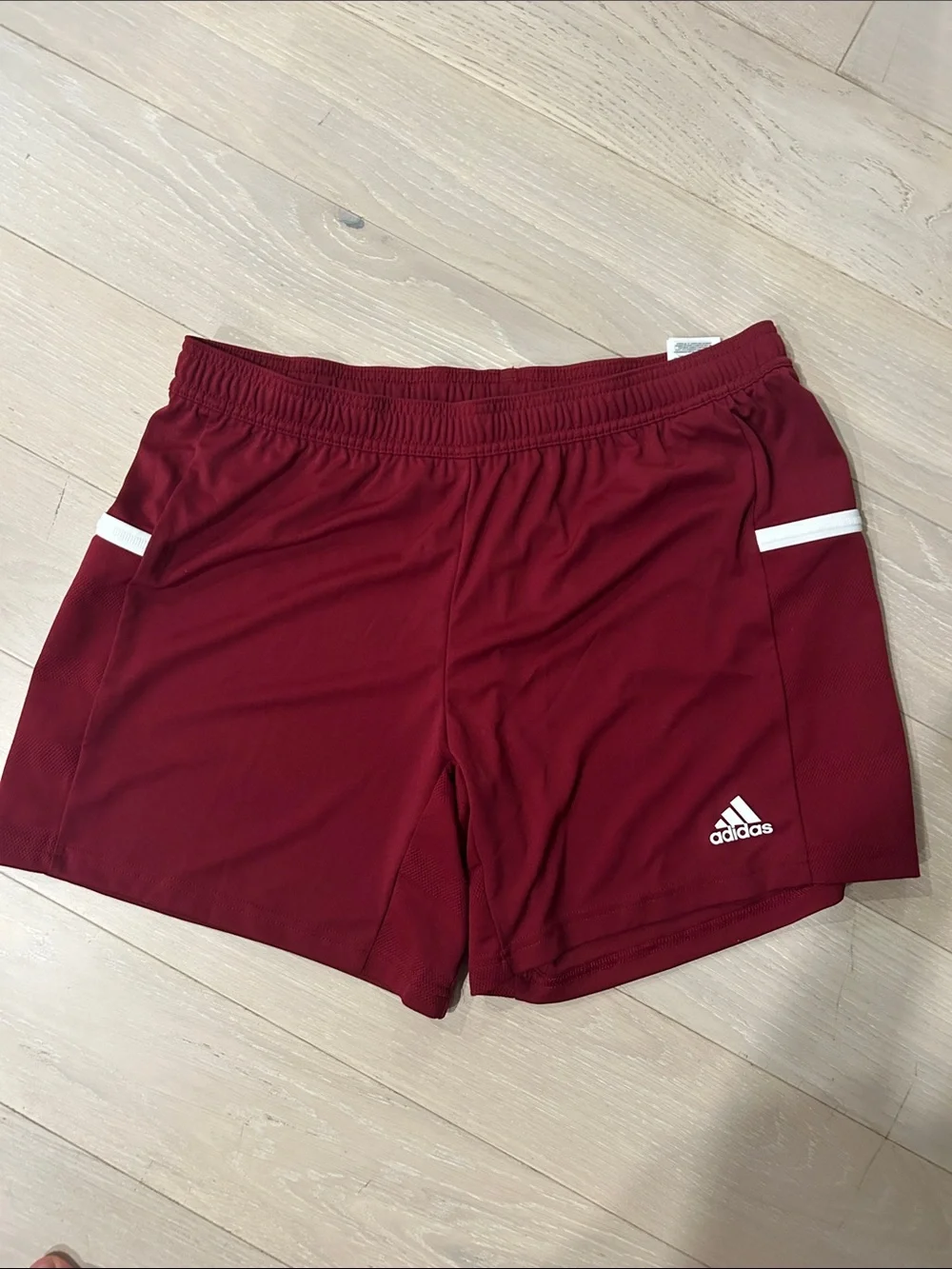 adidas Burgundy Shorts with White Accents